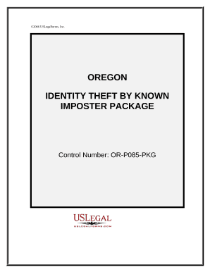 Identity Theft by Known Imposter Package - Oregon