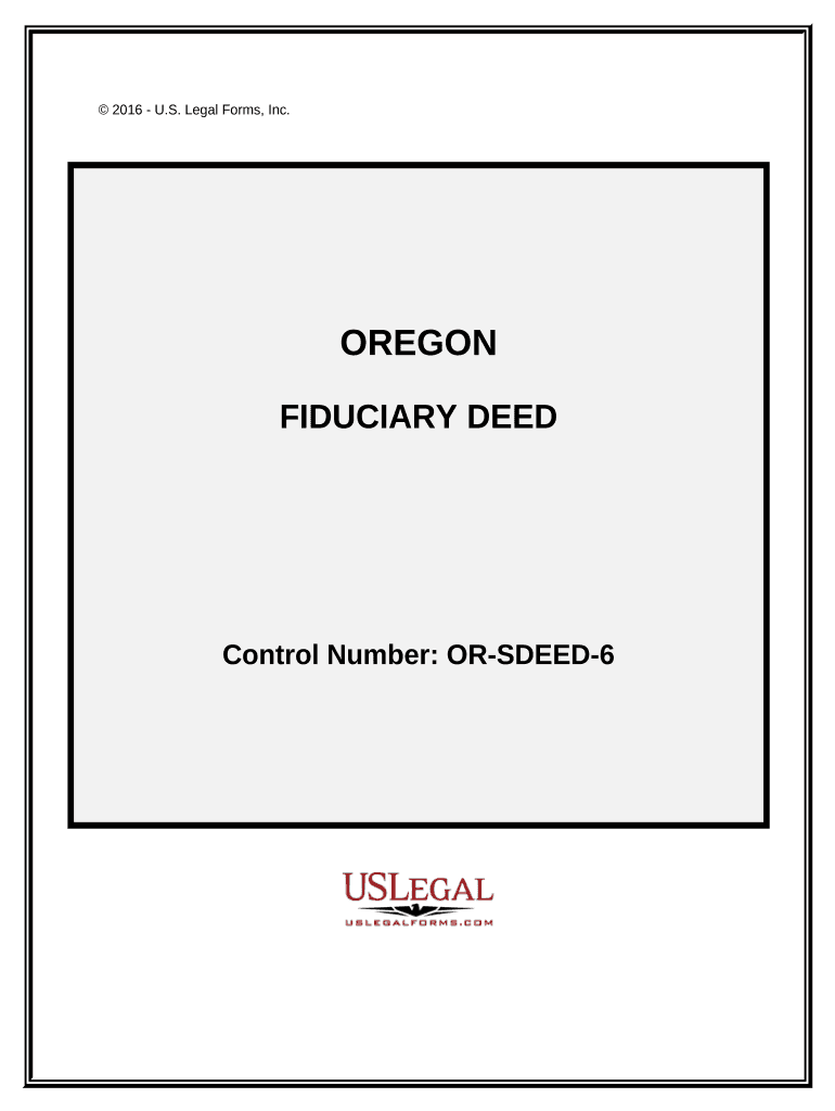 Fiduciary Deed for use by Executors, Trustees, Trustors, Administrators and other Fiduciaries - Oregon Preview on Page 1