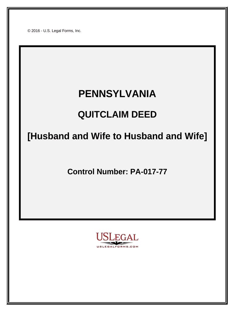 Quitclaim Deed from Husband and Wife to Husband and Wife - Pennsylvania Preview on Page 1