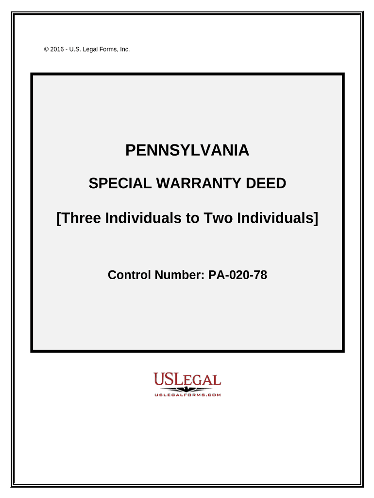 pa special warranty deed Preview on Page 1