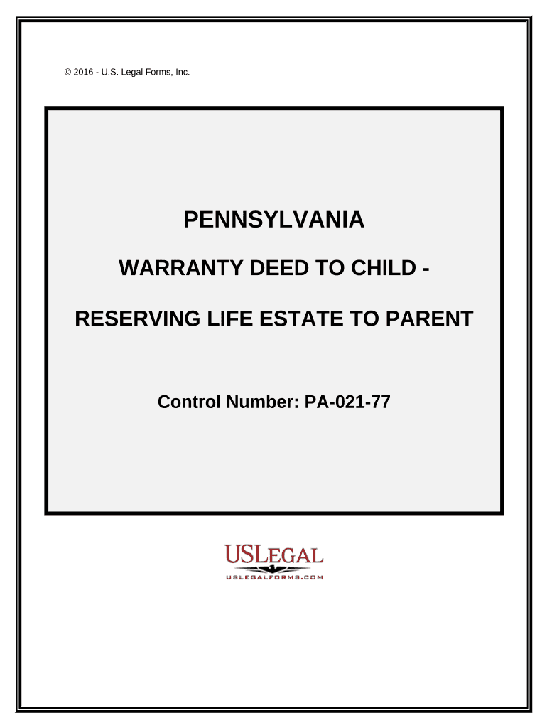 pennsylvania life estate deed form Preview on Page 1