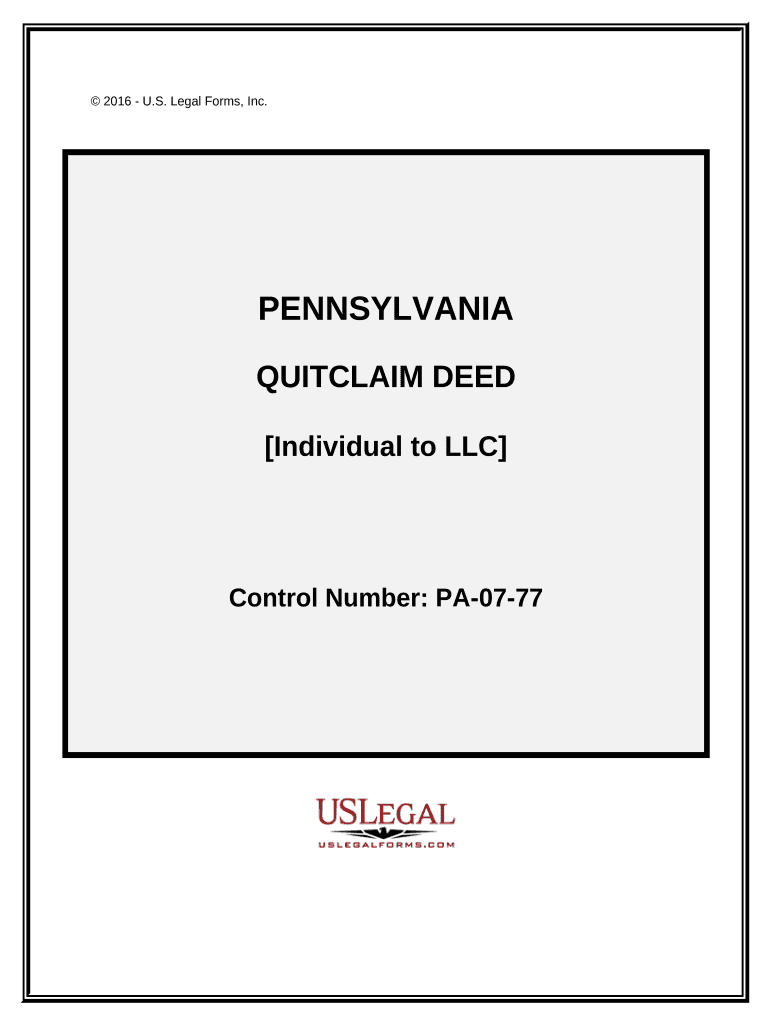 pennsylvania quit claim deed form Preview on Page 1