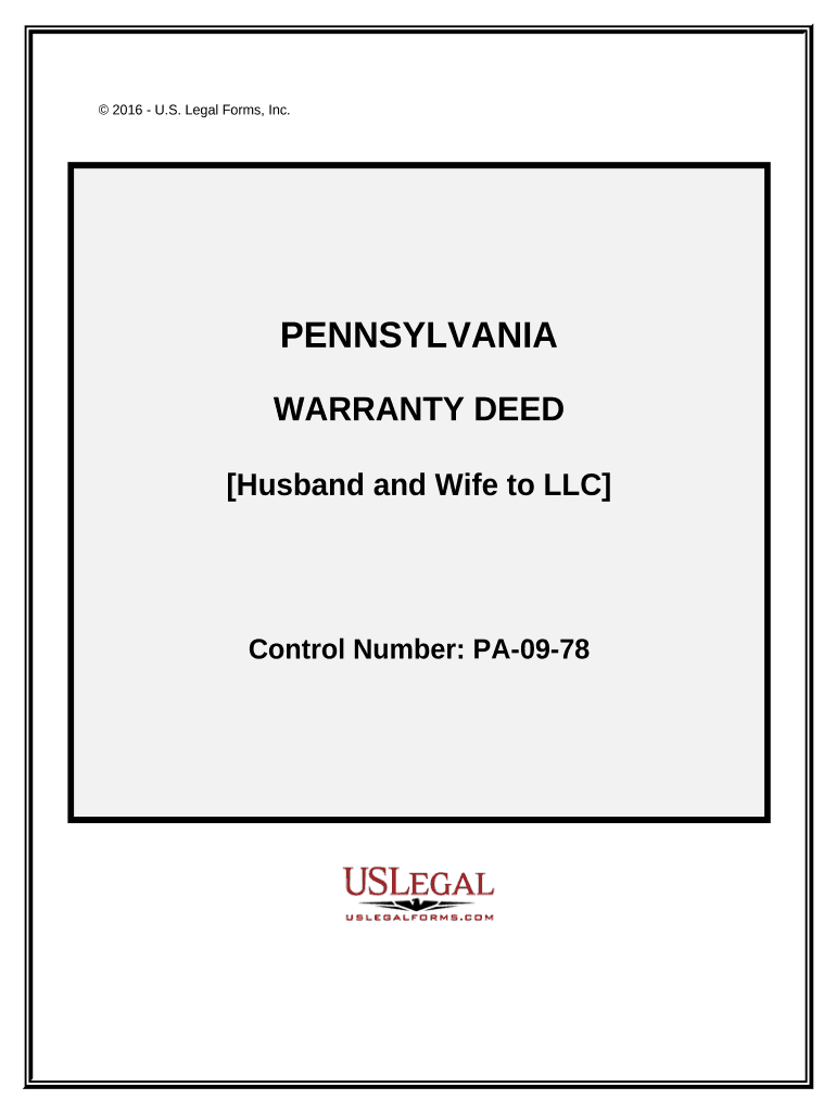 Warranty Deed from Husband and Wife to LLC - Pennsylvania Preview on Page 1.