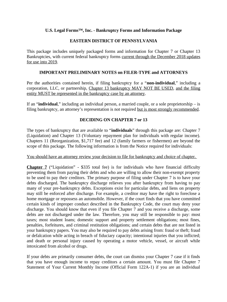 pennsylvania bankruptcy 7 Preview on Page 1.