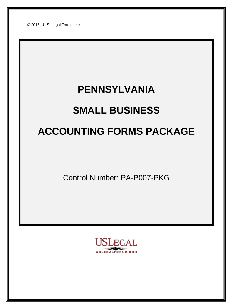 Small Business Accounting Package - Pennsylvania Preview on Page 1