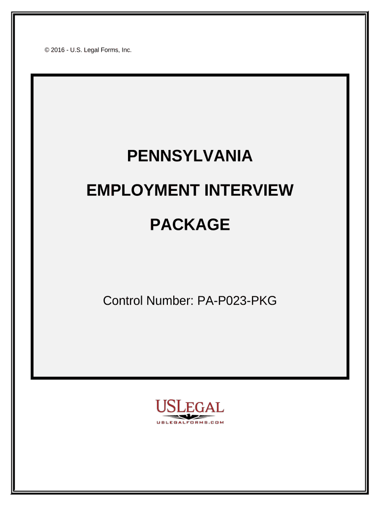 Employment Interview Package - Pennsylvania Preview on Page 1.