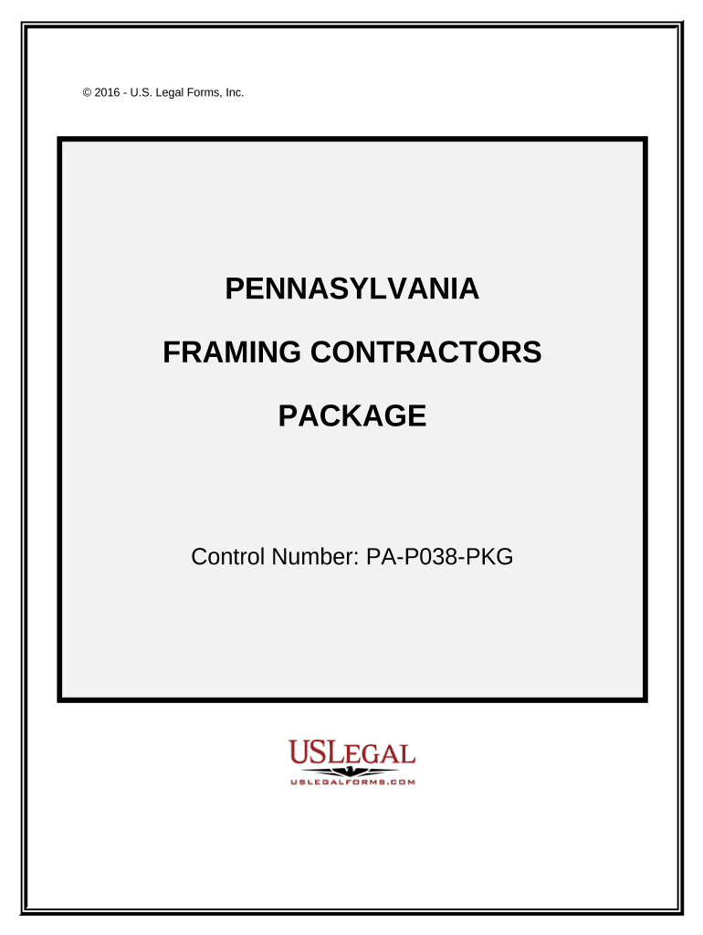 Framing Contractor Package - Pennsylvania Preview on Page 1