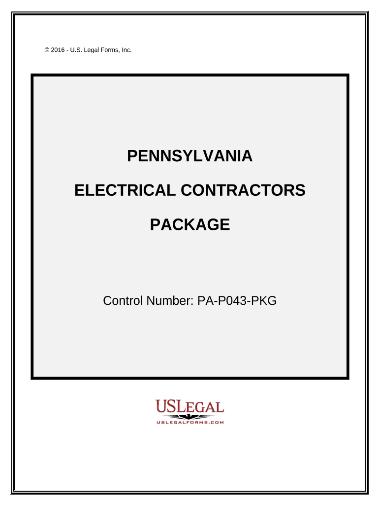 Electrical Contractor Package - Pennsylvania Preview on Page 1.