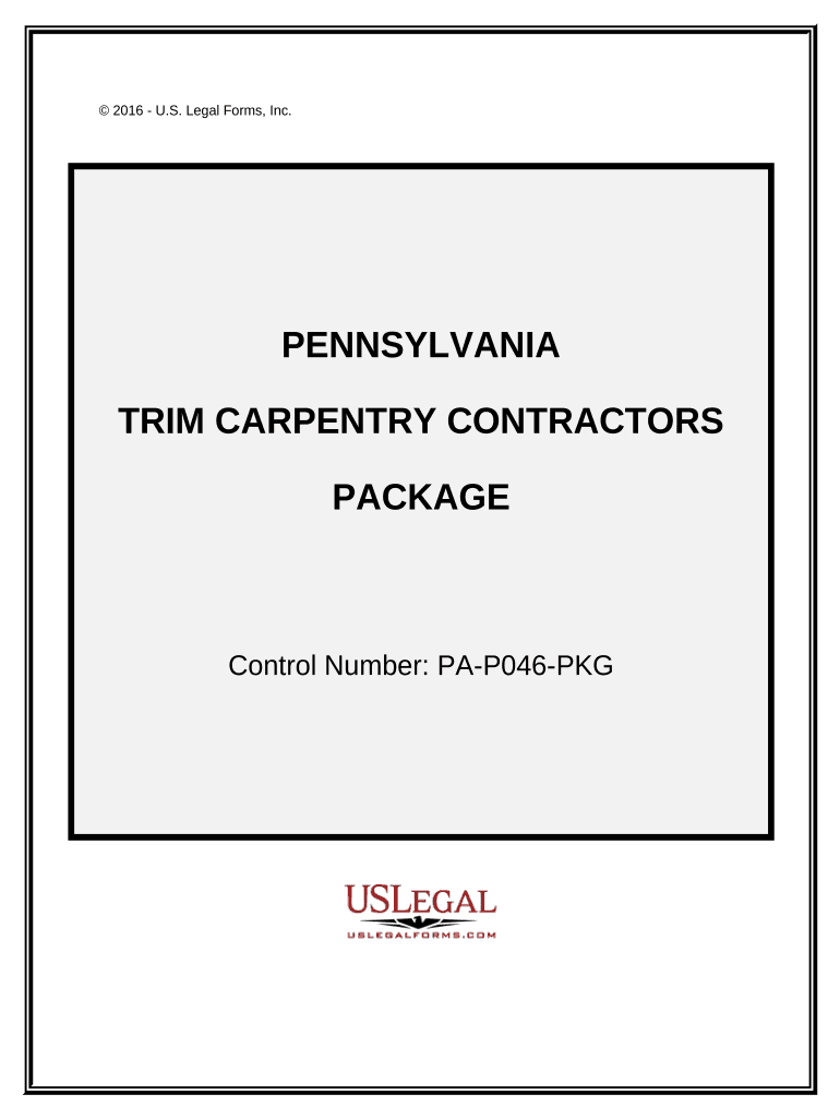 Trim Carpentry Contractor Package - Pennsylvania Preview on Page 1