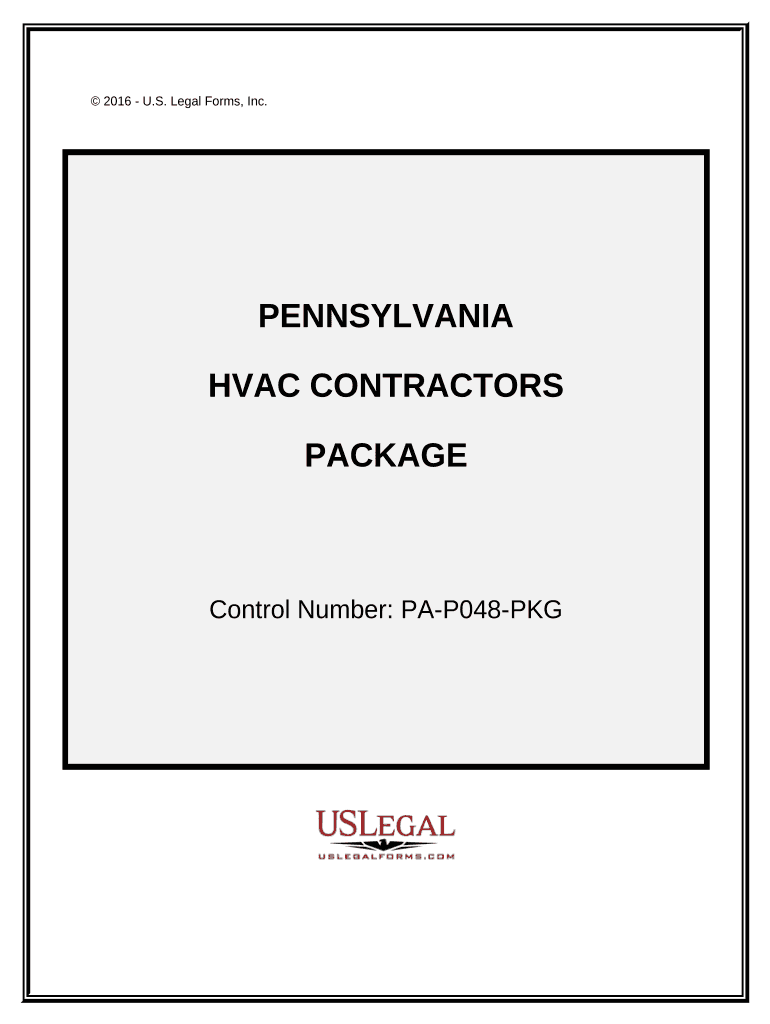 HVAC Contractor Package - Pennsylvania Preview on Page 1