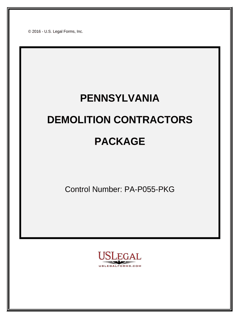 Demolition Contractor Package - Pennsylvania Preview on Page 1