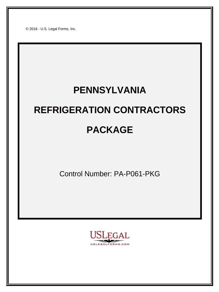 Refrigeration Contractor Package - Pennsylvania Preview on Page 1