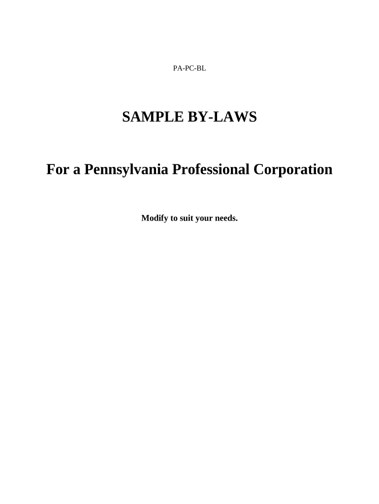 pa nonprofit bylaws template Preview on Page 1