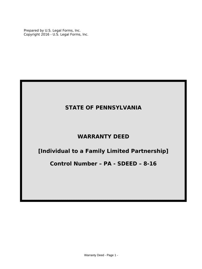 pennsylvania warranty deed Preview on Page 1