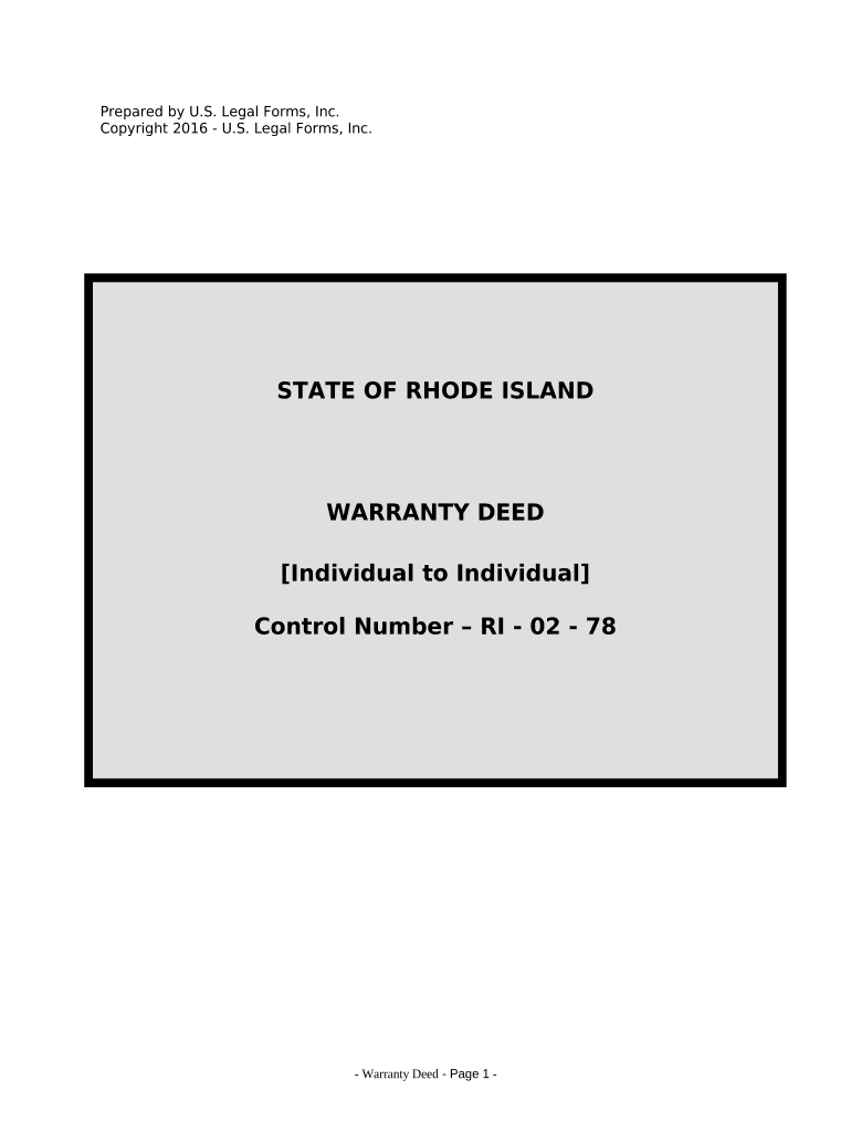 rhode island warranty deed Preview on Page 1