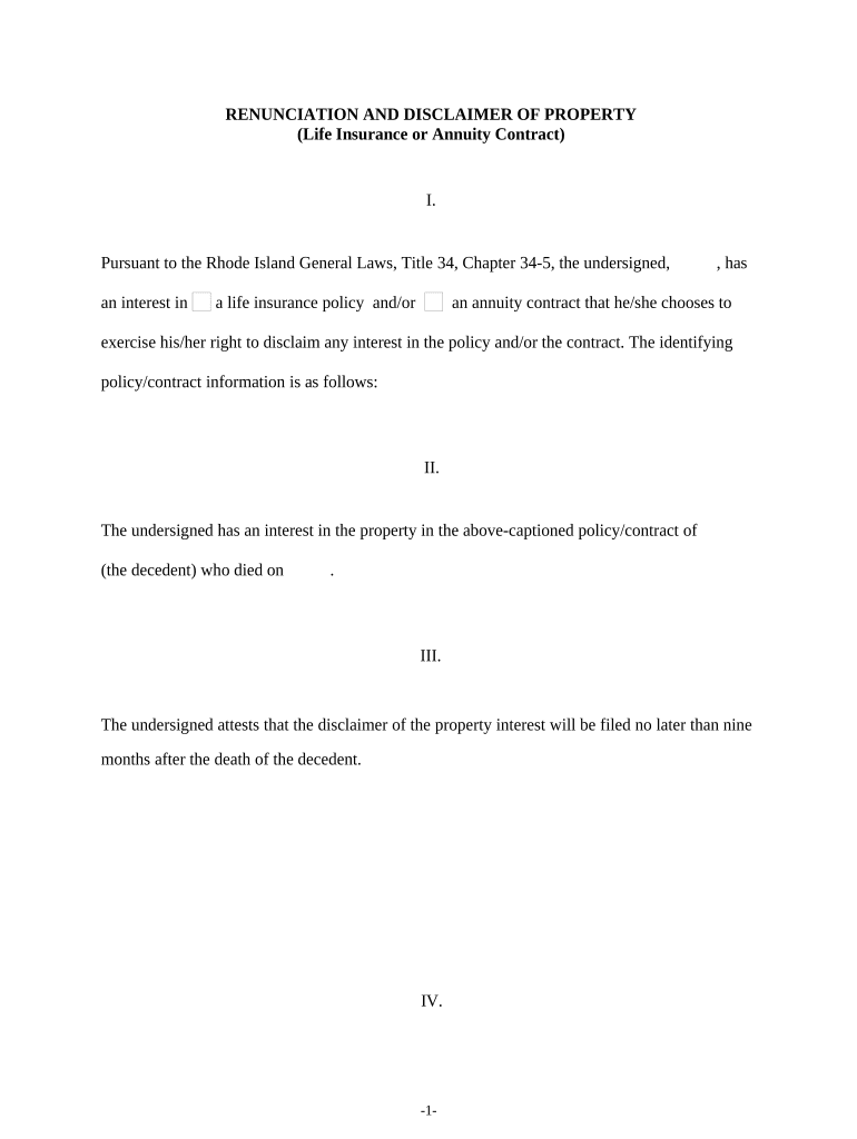 disclaimer life insurance Preview on Page 1