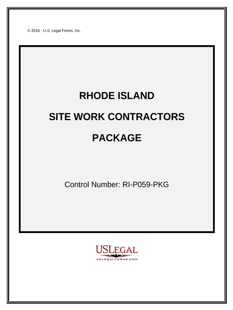 Site Work Contractor Package - Rhode Island Preview on Page 1.