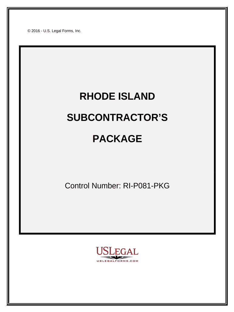 Subcontractors Package - Rhode Island Preview on Page 1