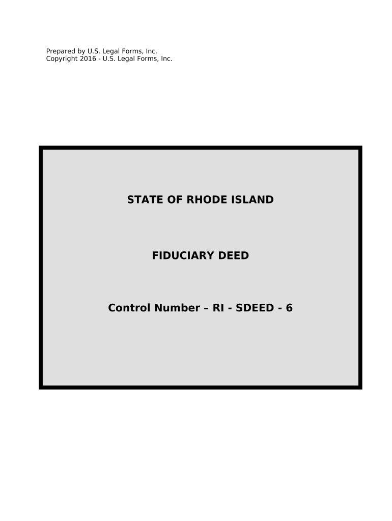 Fiduciary Deed for use by Executors, Trustees, Trustors, Administrators and other Fiduciaries - Rhode Island Preview on Page 1