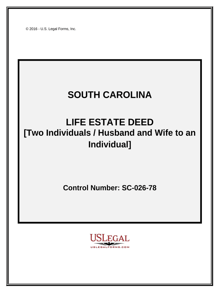 life estate deed form south carolina Preview on Page 1