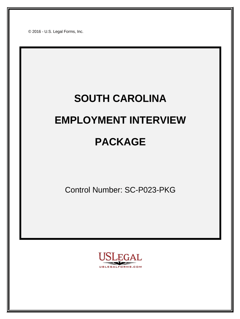 Employment Interview Package - South Carolina Preview on Page 1.