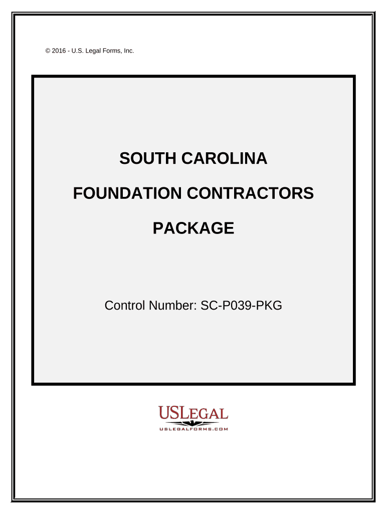 Foundation Contractor Package - South Carolina Preview on Page 1