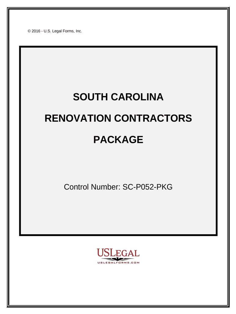 Renovation Contractor Package - South Carolina Preview on Page 1