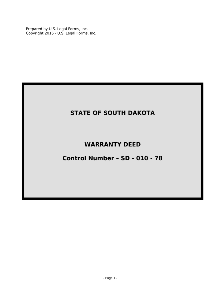 Warranty Deed from Corporation to Husband and Wife - South Dakota Preview on Page 1