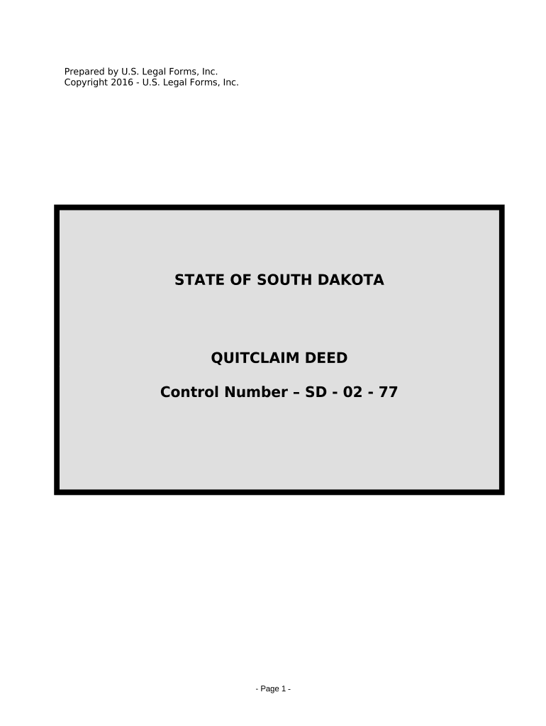 quit claim deed south dakota Preview on Page 1