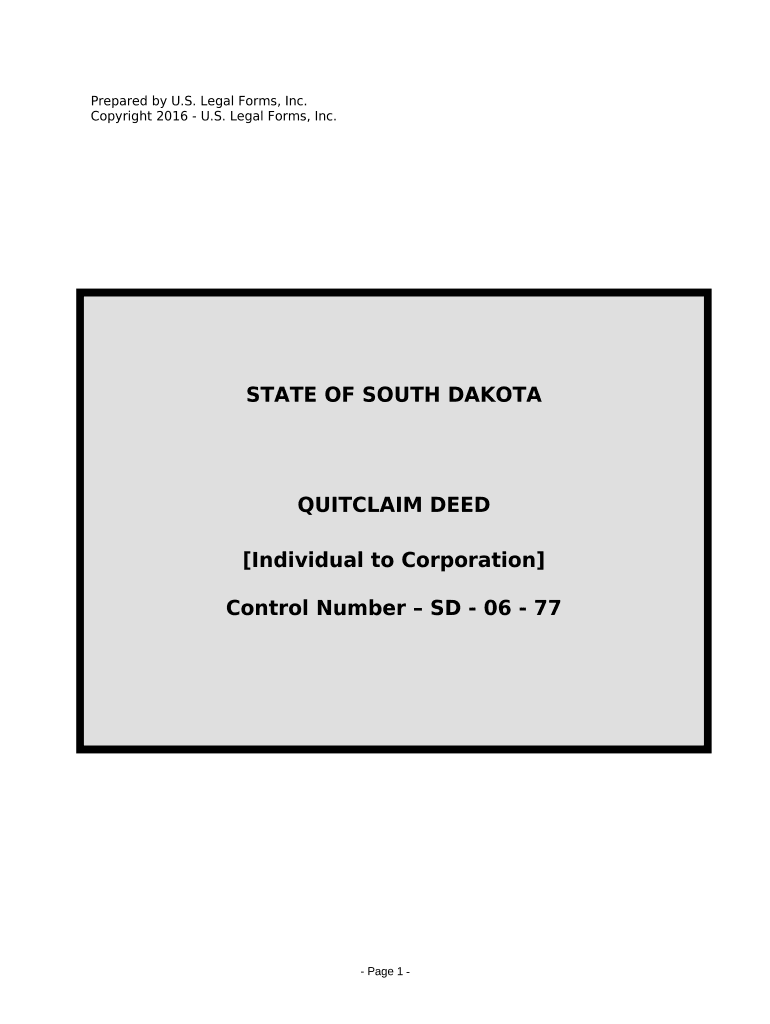 quick claim deed south dakota Preview on Page 1
