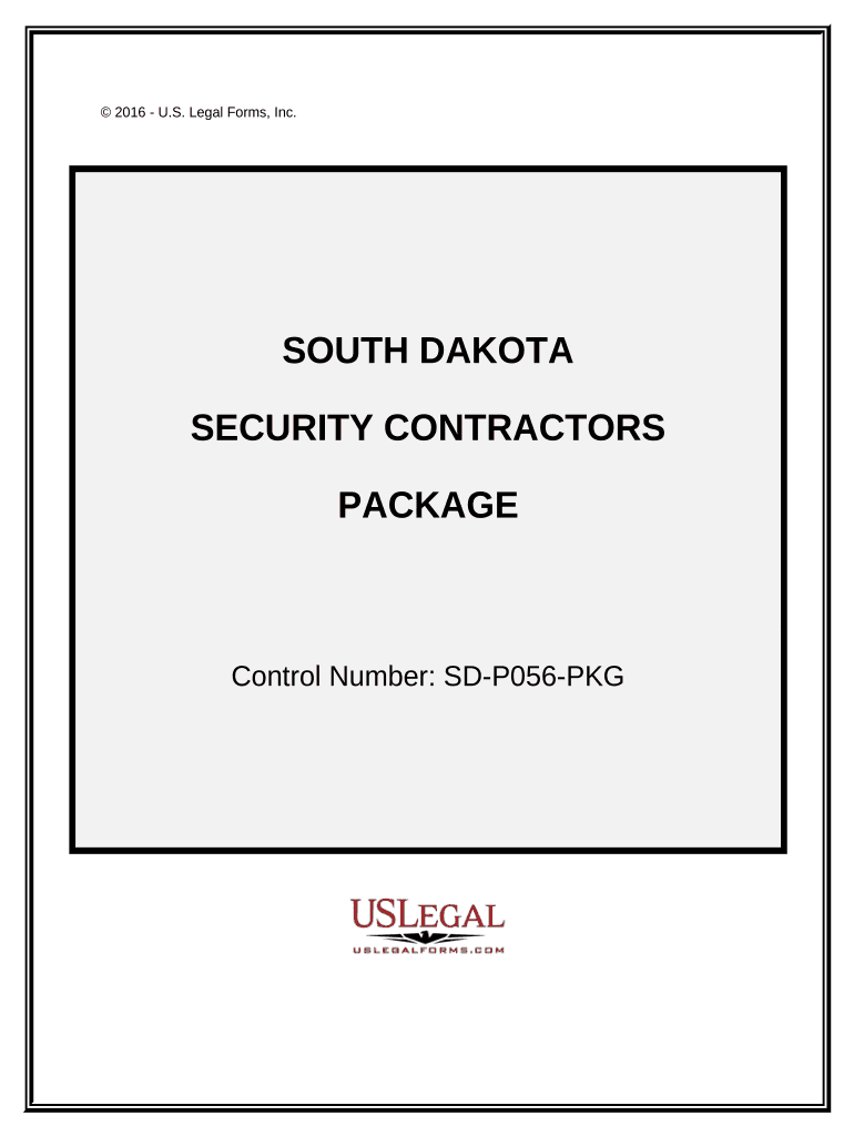 Security Contractor Package - South Dakota Preview on Page 1