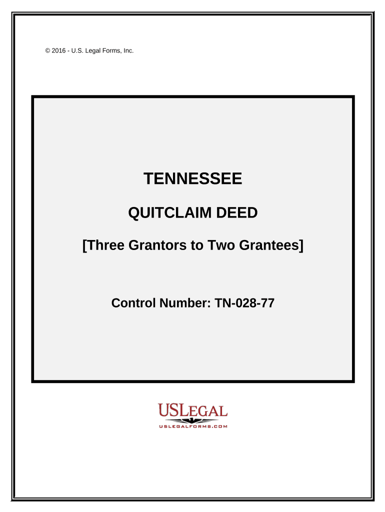 Quitclaim Deed - Three Grantors to Two Grantees - Tennessee Preview on Page 1
