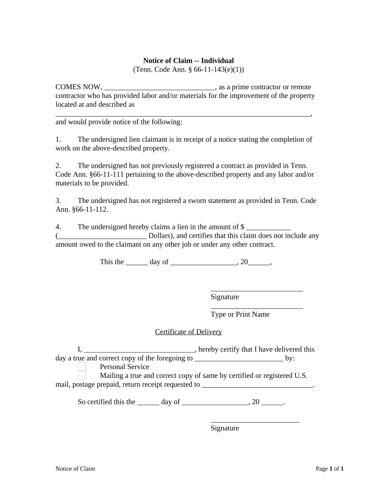 tn notice claim Preview on Page 1