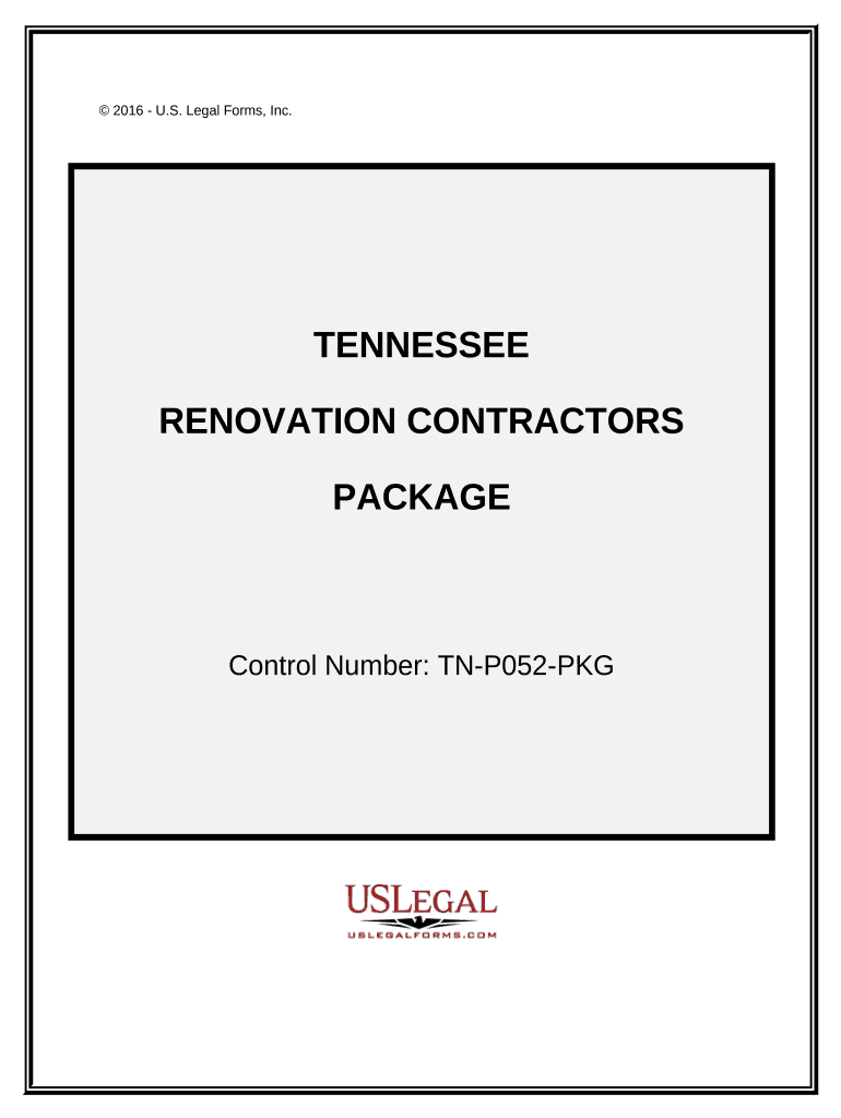 Renovation Contractor Package - Tennessee Preview on Page 1