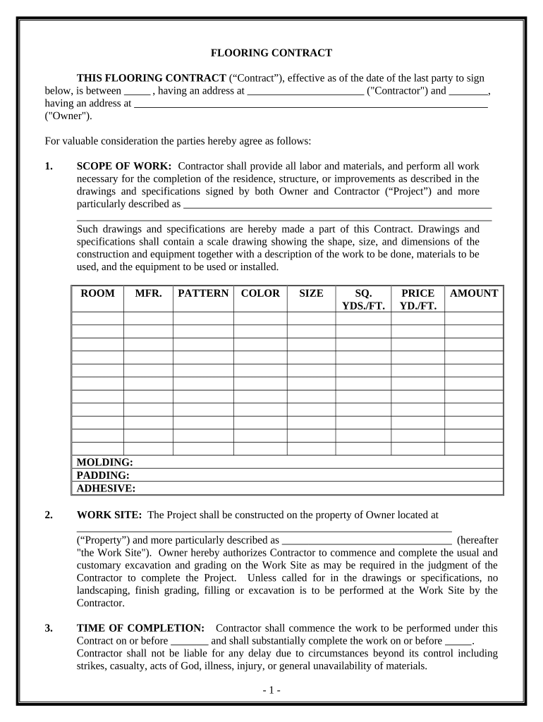 flooring contracts Preview on Page 1