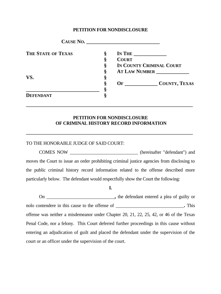 Texas Criminal Records Doc Template PdfFiller