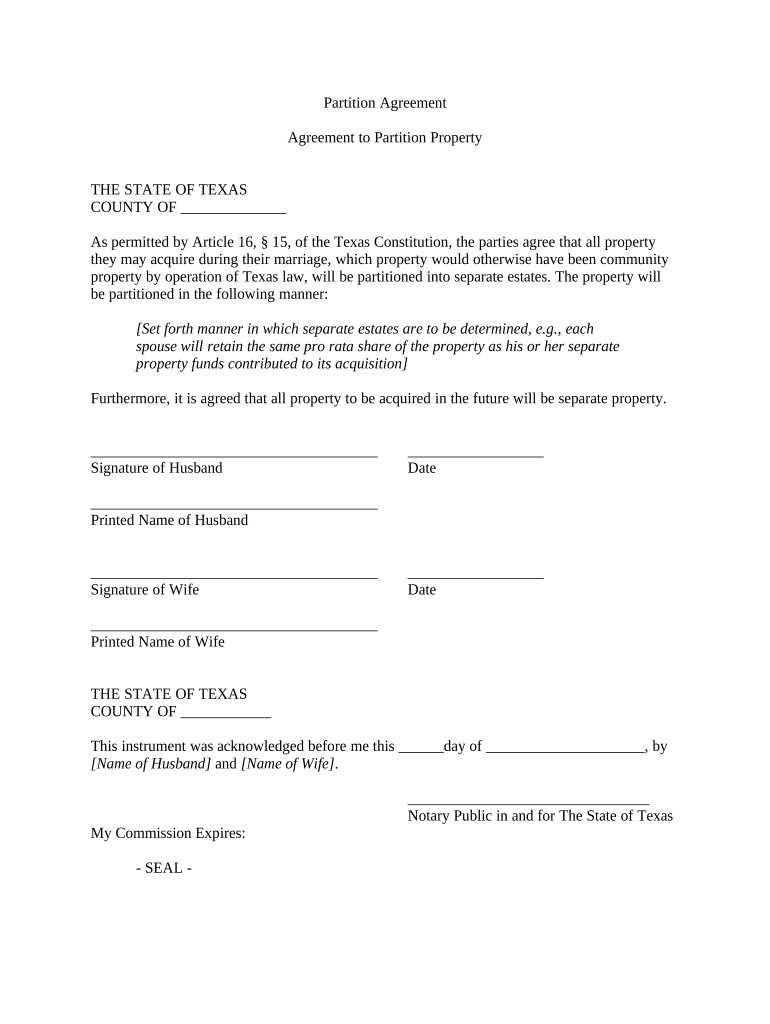 texas partition deed form Preview on Page 1