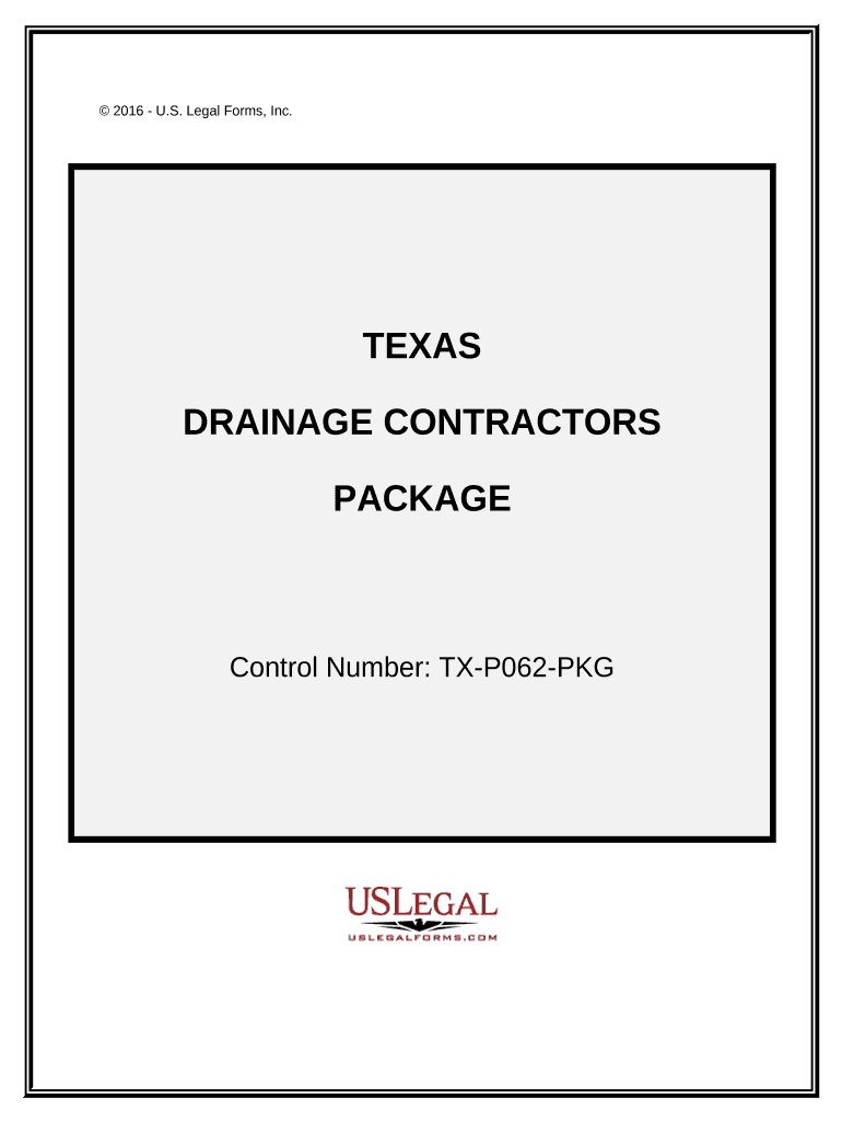 Drainage Contractor Package - Texas Preview on Page 1