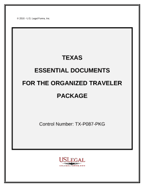Texas Essential Travel Documents Package