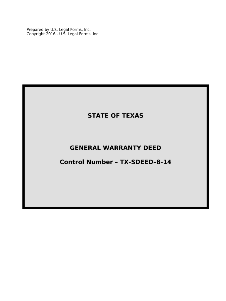 General Warranty Deed for Individuals or Husband and Wife to an Individual or Individuals - Texas Preview on Page 1