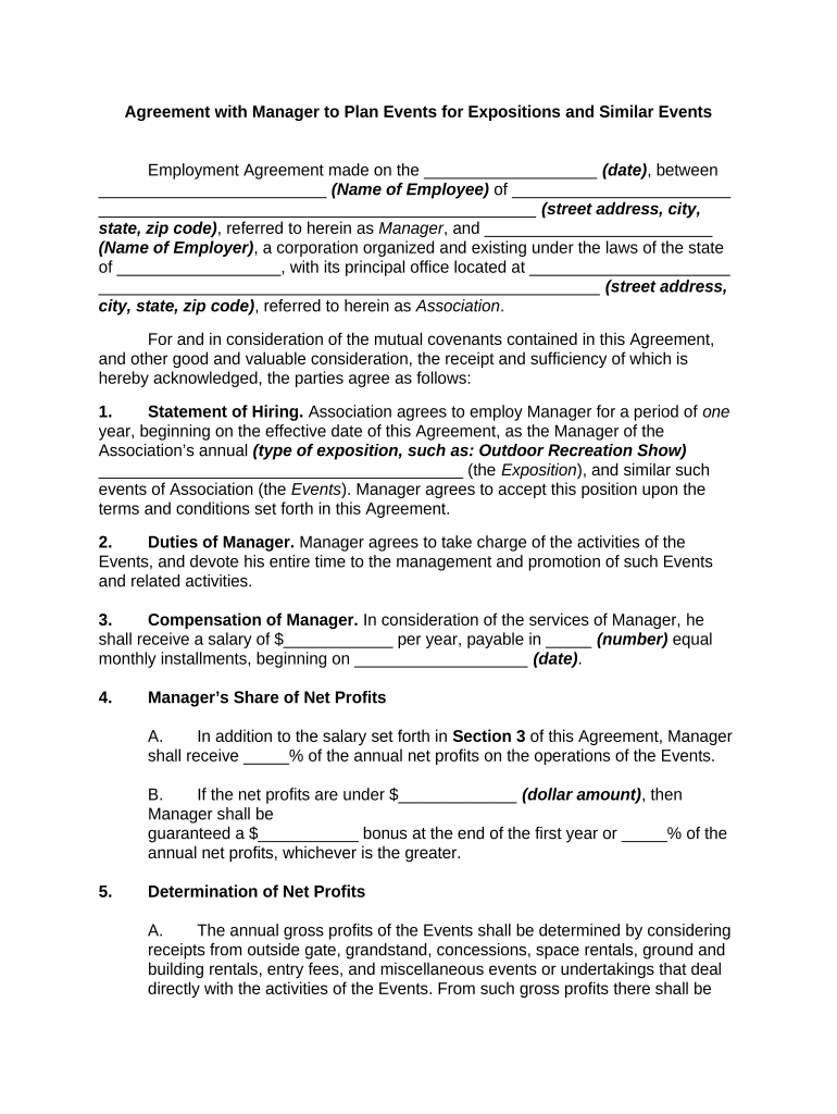 a legally binding document that explicitly lays out the terms and conditions of agreement between an event planner and their client Preview on Page 1