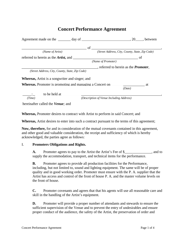 performance agreement Preview on Page 1