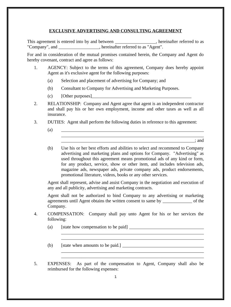 marketing agreement template Preview on Page 1