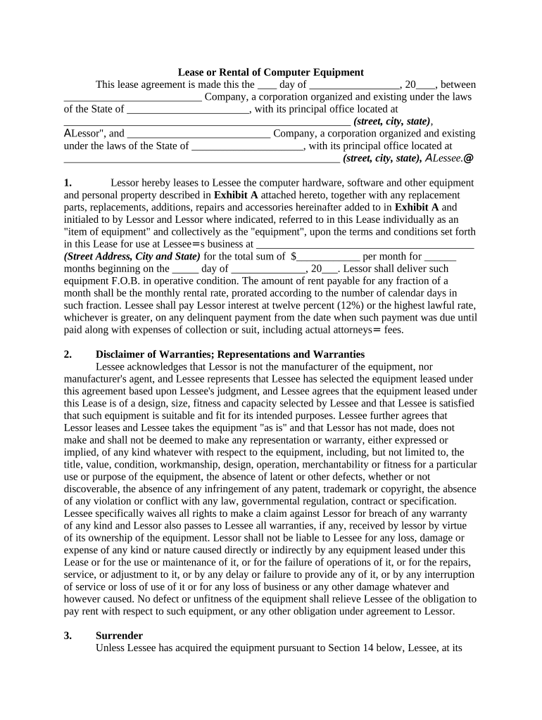 computer lease Preview on Page 1.