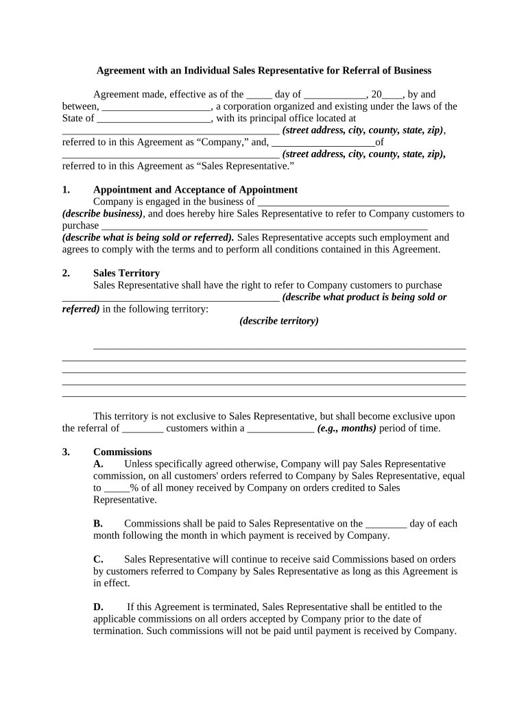 referral agreement template Preview on Page 1