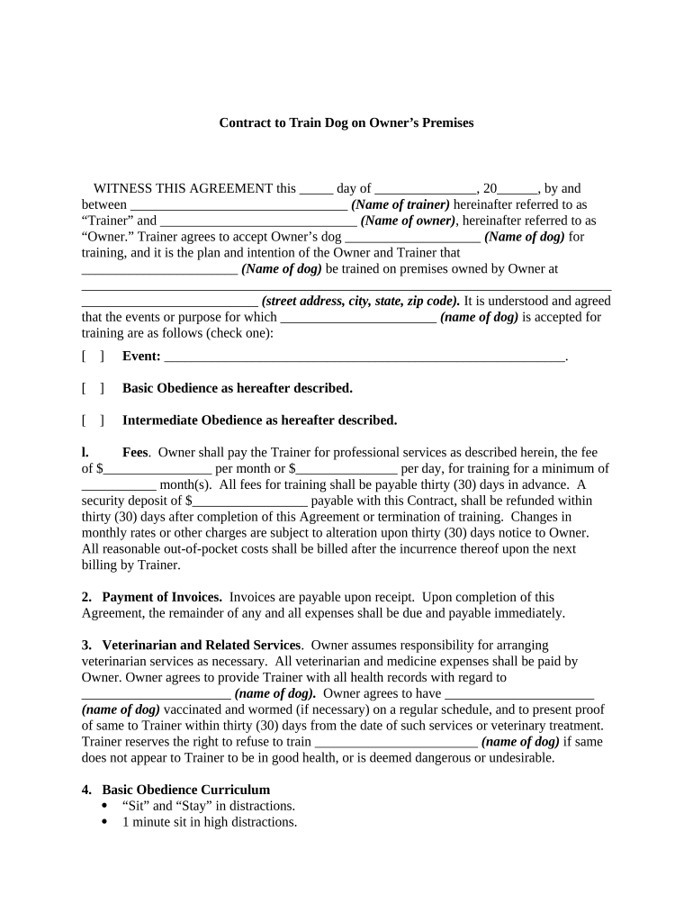 pet home only contract Preview on Page 1