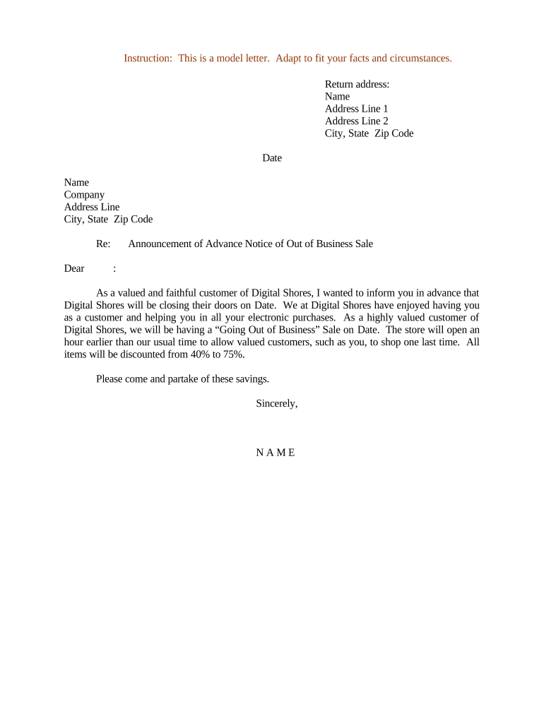 advance notice Preview on Page 1