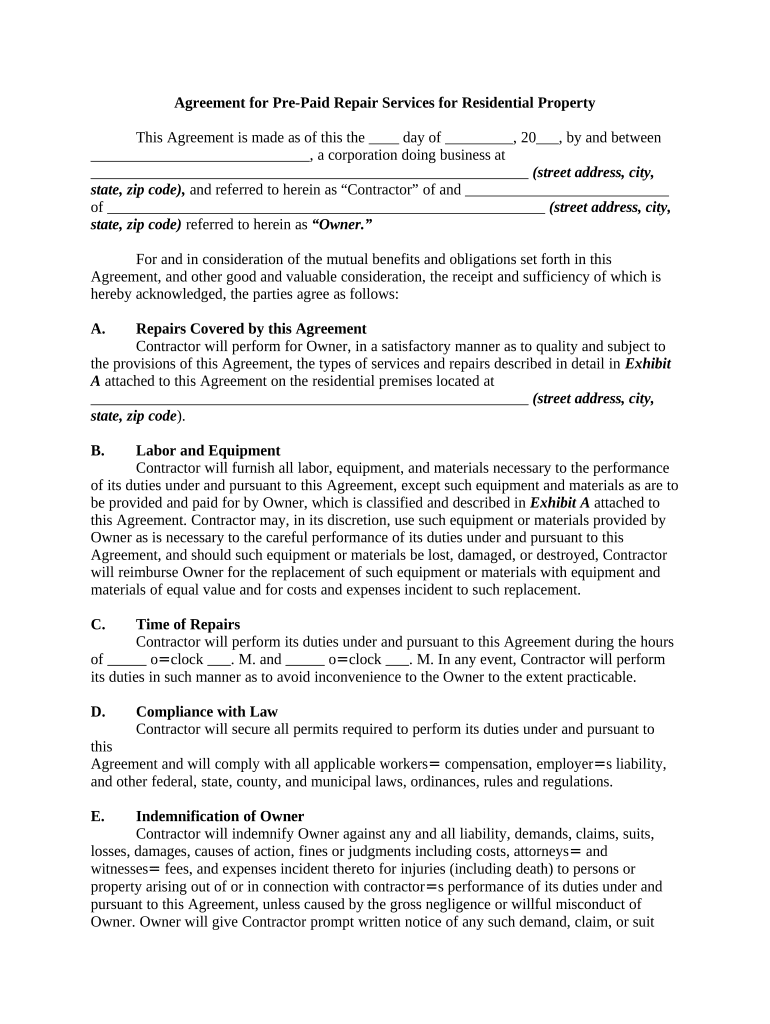 agreement repair Preview on Page 1