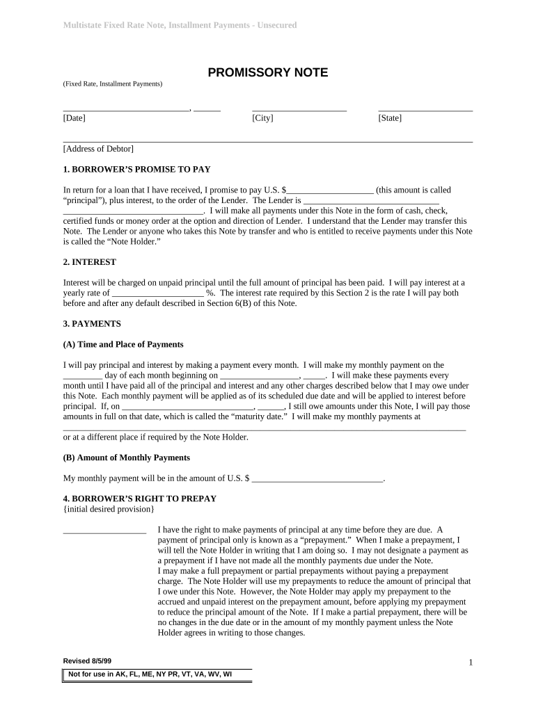 promissory note for school Preview on Page 1.