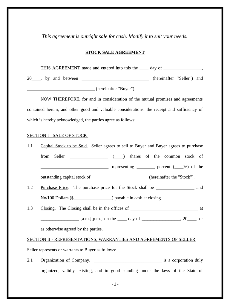 sale agreement short form Preview on Page 1